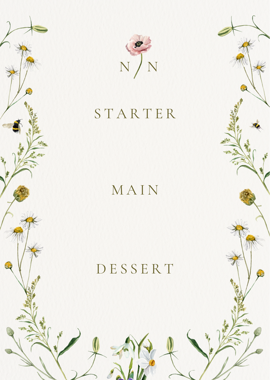 Floral Watercolor Menu