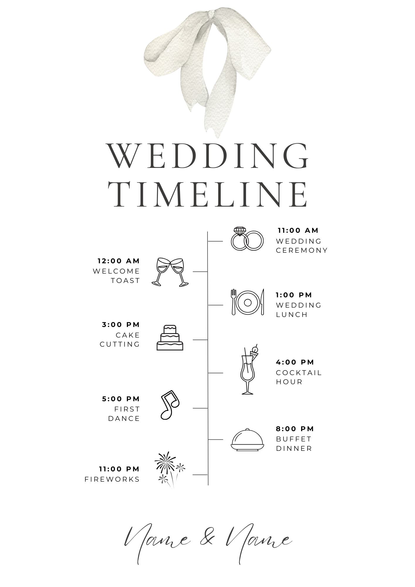 Wedding Bow Timeline